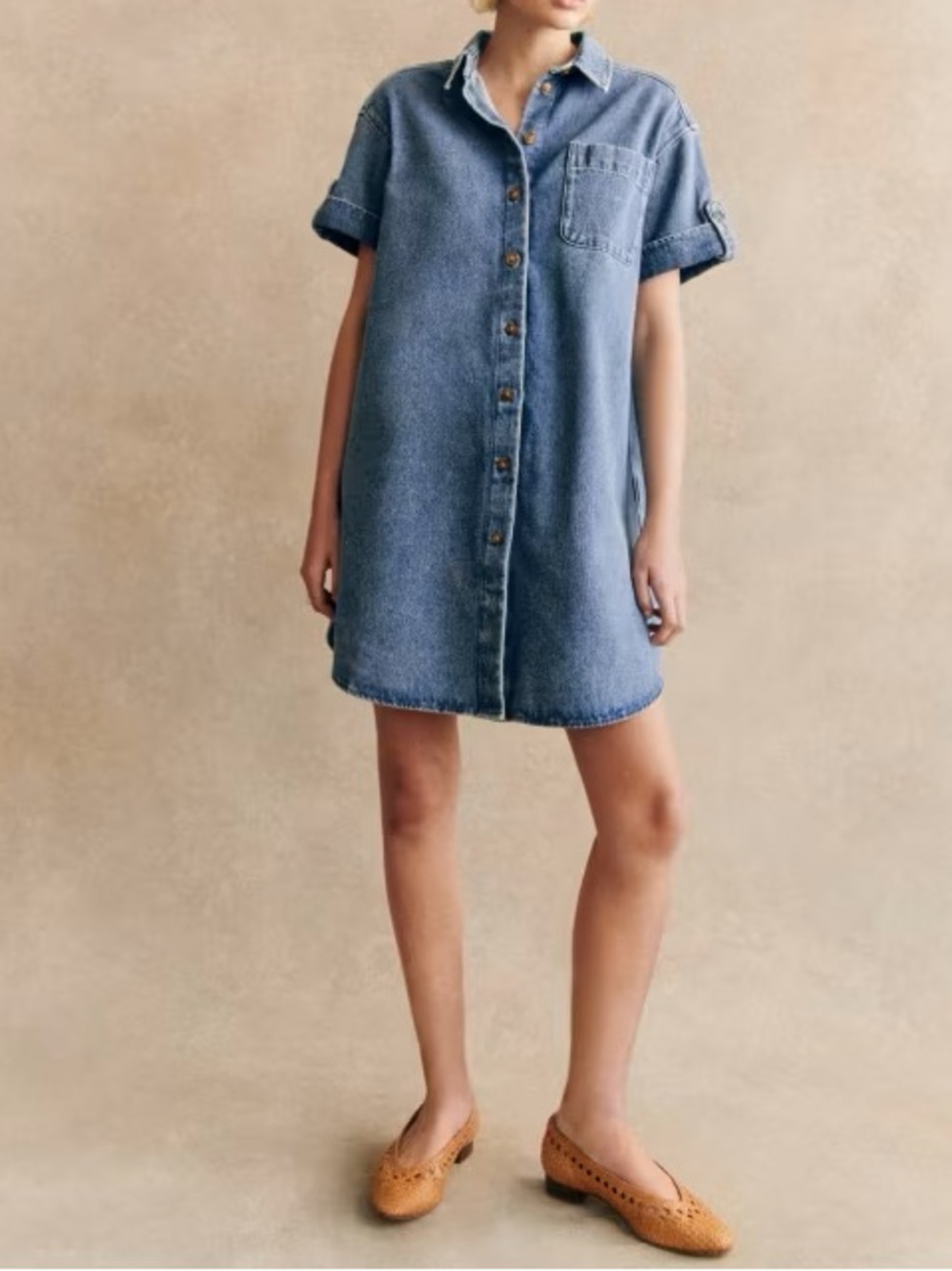 Sezane Ana Dress in Light blue